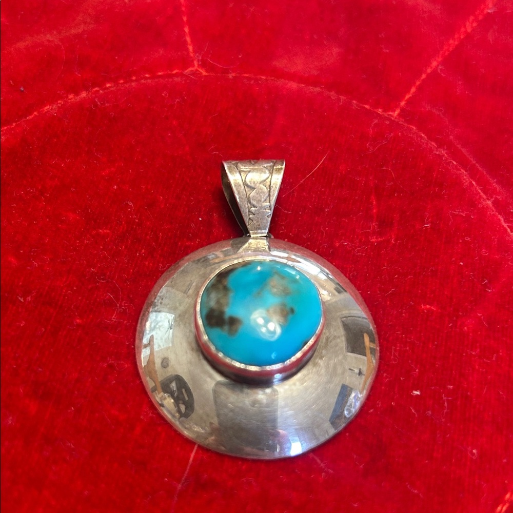 Turquoise and 925 Silver Pendant